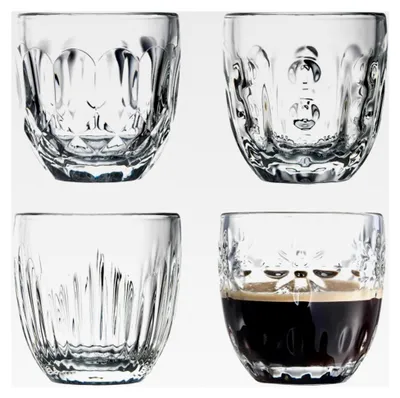 Produktbild von Espresso-Gläser Troquet verschiedene Muster, 100 ml - 4er Set
