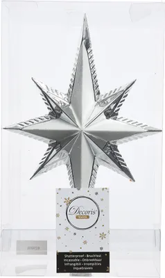 Produktbild von Christbaumspitze Stern 25cm Kunststoff, silber