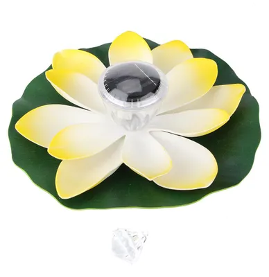 Produktbild von Solar Teich Pool Lichter LED Farbwechsel Lotusblume wasserdichte schwimmende LampeHellgelb