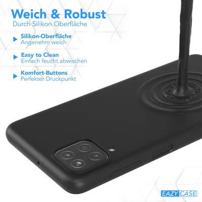Produktbild von EAZY CASE - TPU Hülle für Samsung Galaxy A12, TPU Case stoßfeste Handyhülle, weiches Cover mit Kameraschutz, Silikonhülle in Schwarz