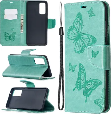 Produktbild von Mobigear Butterfly  Samsung Galaxy S20 FE Hülle Klapphülle Geldbörse - Türkis