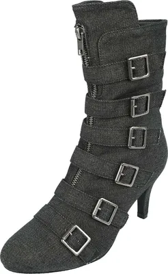 Produktbild von Rock Rebel by EMP Damen schwarze Stiefel mit mittigem Zierreißverschluss EU38