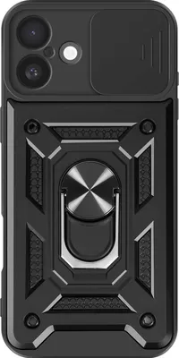 Produktbild von Mayaxess, Schutzhülle für Apple iPhone 16 Ring Halter Kameraabdeckung, Schwarz