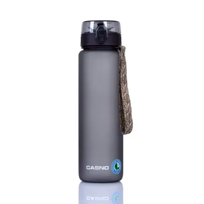 Produktbild von Casno Trinkflasche Wasserflasche auslaufsichere Sportflasche BPA-frei Tritan Gym Flasche 1050ml Grau.