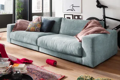 Produktbild von KAWOLA Sofa MADELINE 3-Sitzer Cord hellblau