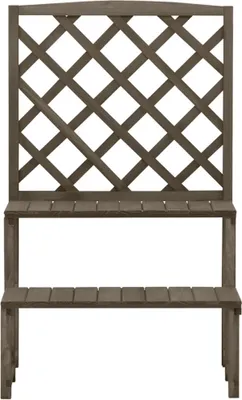 Obrázok produktu pre vidaXL Kvetinové schody s mriežkou sivé 70x42x115cm Masívne jedľové drevo