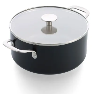 Produktbild von KitchenAid Aluminium Kochtopf Mit Glasdeckel, 24 Cm/4,91 L, Keramik-Antihaftbesc