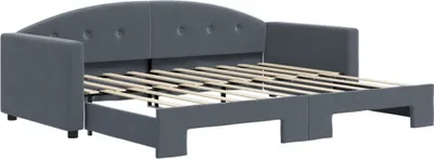 Produktbild von vidaXL Tagesbett Ausziehbar Dunkelgrau 90x190 cm Samt