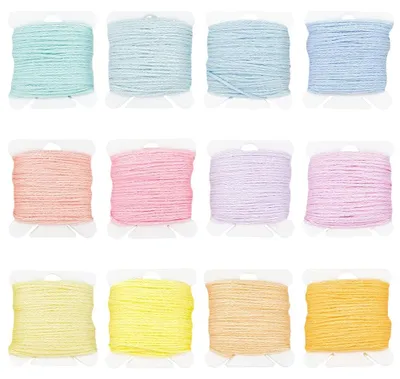Nähgarn-Set, 24 Teile, 12 Farben, bunt, für DIY-Bastelarbeiten