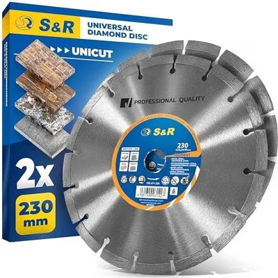Zdjęcie produktu dla Tarcza diamentowa 230 mm do szlifierki kątowej beton kamień zestaw 2 szt