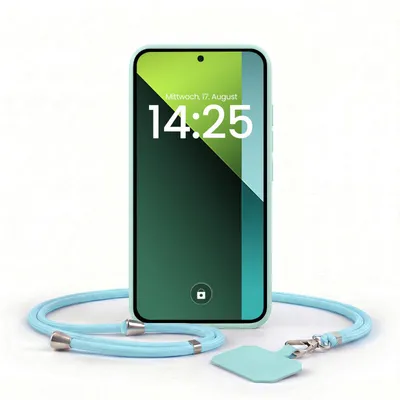 Produktbild von Handyhülle für Xiaomi Redmi Note 13 Pro 5G mit Handykette Band Kordel Hülle Case Schutzhülle Hellblau