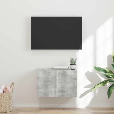 Produktbild von "Schlussverkauf" TV-Wandschrank moderne - Wand Hängeboard - für das Wohnzimmer - Beton Grau 59,5x31x40 cm Holzwerkstoff  C14696