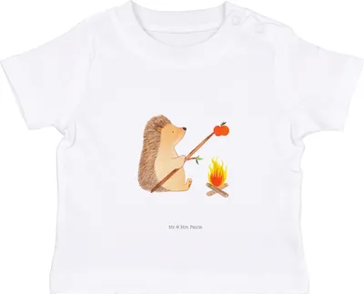 Produktbild von Mr. & Mrs. Panda Babyshirt Igel Grillen 12. - 18. Monat - Weiß - Geschenk, Spruch, Lustige Sprüche, Motivation, Kinder Oberteil, Baby Jerseyshirt, Baumwollshirt, Ziele