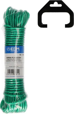 Obrázek produktu pro 4 potažené plastové šňůry, 10 m, zelené, Edm