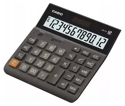 Obrázek produktu pro CASIO DH 12 Stolní kalkulačka, extra velký 12-ti místný displej, 4-tlačítková paměť, výpočet marže, odmocniny, procent, opravné tlačítko, GT, desetinný volič, přepínač zaokrouhlování, duální napájení