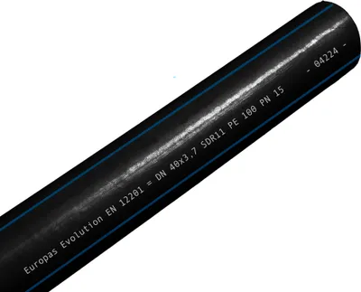 Obrázek produktu pro PE 100 potrubí na pitnou vodu PN15 PE trubka 40 mm 1 1/4" 25 m DVGW : Ø40 mm x 25 m Rozměr: Ø40 mm x 25 m