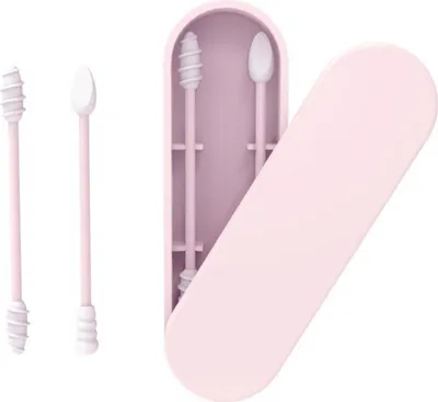 Produktbild von Silikon Wattestaebchen Stick wiederverwendbare tragbare und reinigbare Ohr Q-Tip Grobe Reibung Wattestaebchen fuer Ohrreinigung Make-up 2 Stueck