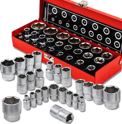 Immagine prodotto di FORCEKRAFT Set di 25 pezzi di chiavi a bussola a 6 punte 1/4" 1/2"