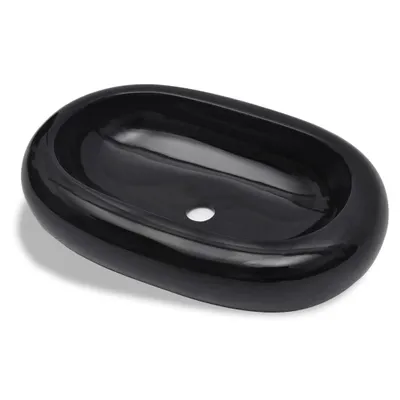 Produktbild von Keramik Waschbecken schwarz oval
