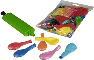 Produktbild von Papstar Luftballons mit Pumpe Ø 22 cm farbig sortiert, 500 Stück
