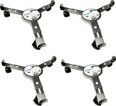 Produktbild von 4x Pflanzenroller Metall Rund Verstellbar Ø 25 – 30 cm 3 Rollen Blumenroller Rolluntersetzer