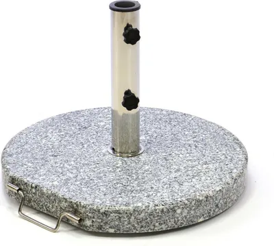Produktbild von VCM Sonnenschirmständer | 20 kg Granit | grau rund | Ø 40 cm | Edelstahlhülse | Naturstein