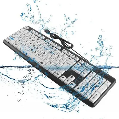 Produktbild von USB-Tastatur schwarz für Senioren mit Augenschutz