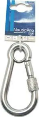 Produktbild von PÖSAMO Karabinerhaken Edelstahl 100 mm, mit Sicherheitsmit