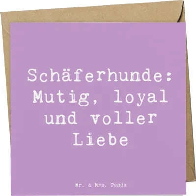 Produktbild von Mr. & Mrs. Panda Grußkarte Spruch Schäferhunde Freundschaft - Lavendeltraum - Geschenk, Intelligenz, Glückwunschkarte, doppelkarte, anlasskarte, Klappkarte, treue Hunde