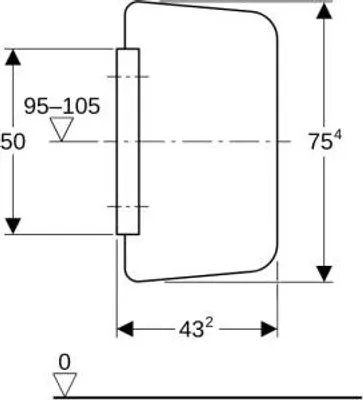 Produktbild von GEBERIT 115205CD1 Urinaltrennwand, Halter: schwarzmatt