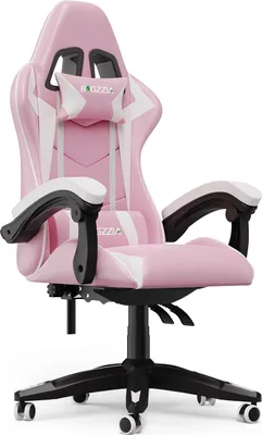 Produktbild von Bigzzia Bürostuhl Ergonomisch, Schreibtischstuhl, Drehstuhl, Gaming Sessel, Gamingstuhl, mit Kopfstützen, bis zu 110 kg, Rosa