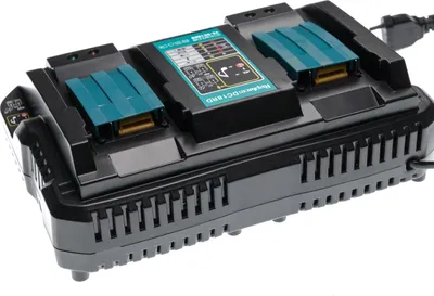 Produktbild von vhbw Dual-Ladegerät kompatibel mit Makita UR140D, UR180DW, UR180D Werkzeug Li-Ion-Akkus, 120 W, 14,4 V