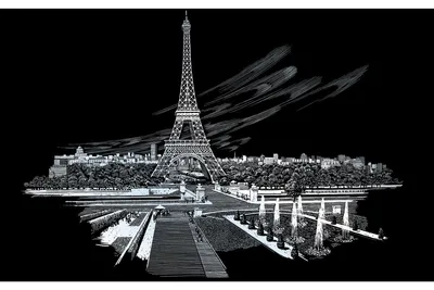 Produktbild von PRACHT Kratzbild Eiffelturm silber 29x39cm