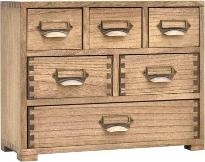 Produktbild von Famanu Schublade mit 6 Schubladen - Vintage Aufbewahrungsorganizer für Büro und Zuhause