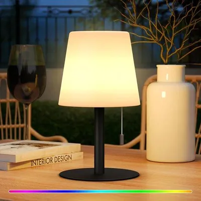 Productafbeelding van Draadloze LED-tafellamp Oplaadbaar voor Buiten, Draagbaar in 8 Kleuren, USB-C, IP44, Voor Balkon, Tuin, Woonkamer, Camping, Zwart