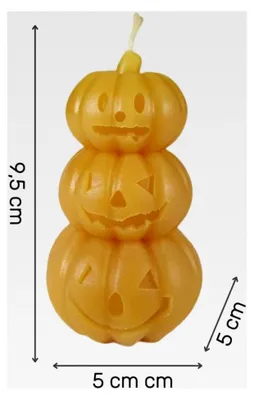Produktbild von Bienenwachskerze Kürbiskerze mit Gesicht 9,5 cm – handgegossene Figurenkerze aus 100 % Bienenwachs