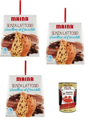 Produktbild von Maina Italian Gourmet Maina Panettone mit Schokolade 3x 750g – laktosefrei +Polpa