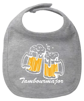 Produktbild von Huuraa Baby Lätzchen Tambourmajor Spielmannszug Heather Grey Klettverschluss  Baumwolle Latz Geschenkidee