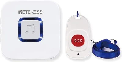 Produktbild von Retekess TH101 Bezdrôtový systém tiesňového volania Drobné tlačidlo SOS Pager a zvonček Darček pre staršie deti Tehotné ženy v rodinnej nemocnici