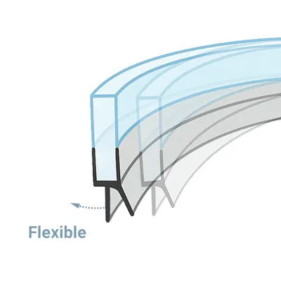 Immagine prodotto di guarnizione doccia 80cm per cabine doccia semicircolari DK13 guarnizione cabina doccia (4mm - 5mm)