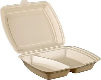 Produktbild von 200 2-geteilte Menübox Beige 245x210x72 mm - Ideal für Catering