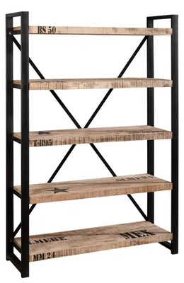 Immagine prodotto di MASSIVMOEBEL24 | scaffale in legno di Mango 120x40x180 mango naturale stampato FACTORY #132