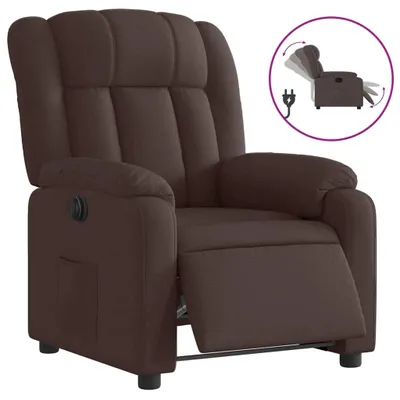 Image de Fauteuil inclinable électrique Marron foncé Tissu
