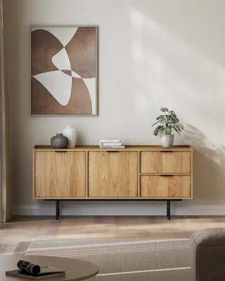 Produktbild von Kommode EDISON 2D2S - 150 cm - Sideboard, Mehrzweckschrank (Hickory Natural)