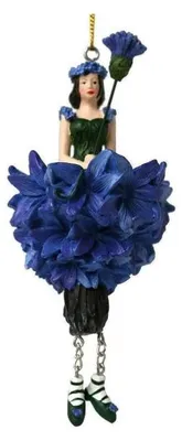 Produktbild von Rosemarie Schulz Blumenmädchen Kornblume Blau Hängefigur 12 cm