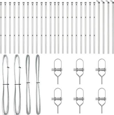 Produktbild von Möbel Zaunpfosten 26 Stück Ø32 mm 80 cm Galvanisiertes Stahl - Zaunzubehör 3350145