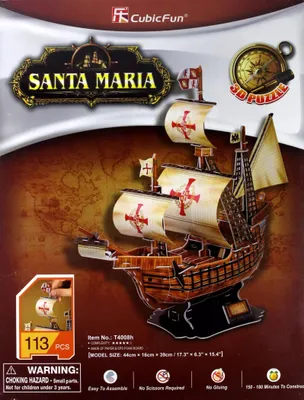 Produktbild von CUBICFUN 3D-Puzzle Schiff Santa Maria 113 Teile