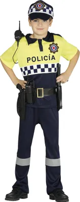 Polizeikostüm für Kinder, Größe M (7-9 Jahre)