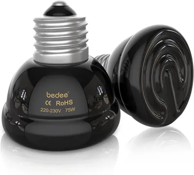 Produktbild von Lampe Chauffante, Ampoule Chauffante, Lampe Chauffante Poussin, Lampe Infrarouge Chauffante, 75w Lampe Céramique Chauffante, für Amphibien/Reptilien/Poussin/Schlange/Schildkröte (Lot von 2)