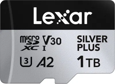 Imagen del producto de Lexar Professional SILVER PLUS, 1 TB, MicroSDXC, UHS-I, 205 MB/s (lectura), 150 MB/s (escritura), Clase 3 (U3)